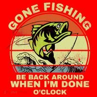 GONE FISHING, BE BACK AROUND WHEN I'M DONE O'CLOCK Santa Hat thumb 1