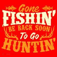 Gone Fishin Be Back Soon To Go Huntin Fishing Fish Lover Santa Hat thumb 1