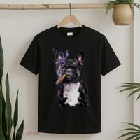 , Gangster French Bull Dog Smoking Cigar, Bad Dog T-Shirt thumb 2