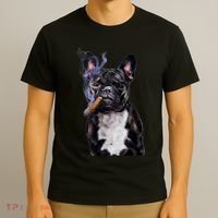 , Gangster French Bull Dog Smoking Cigar, Bad Dog T-Shirt thumb 3