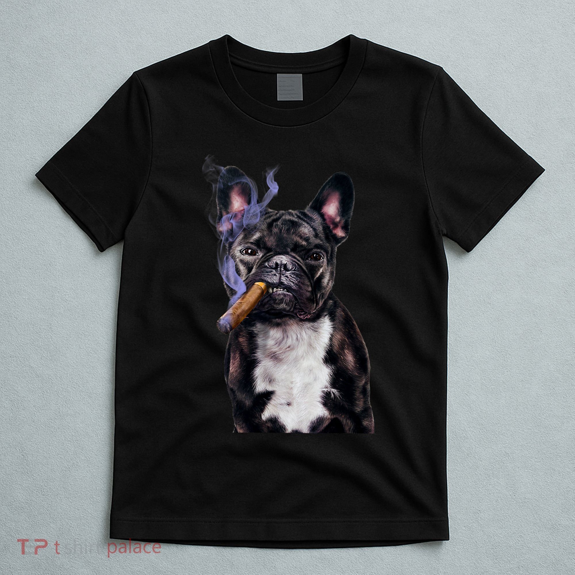 , Gangster French Bull Dog Smoking Cigar, Bad Dog T-Shirt