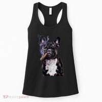 , Gangster French Bull Dog Smoking Cigar, Bad Dog Women's Tank Top thumb 0