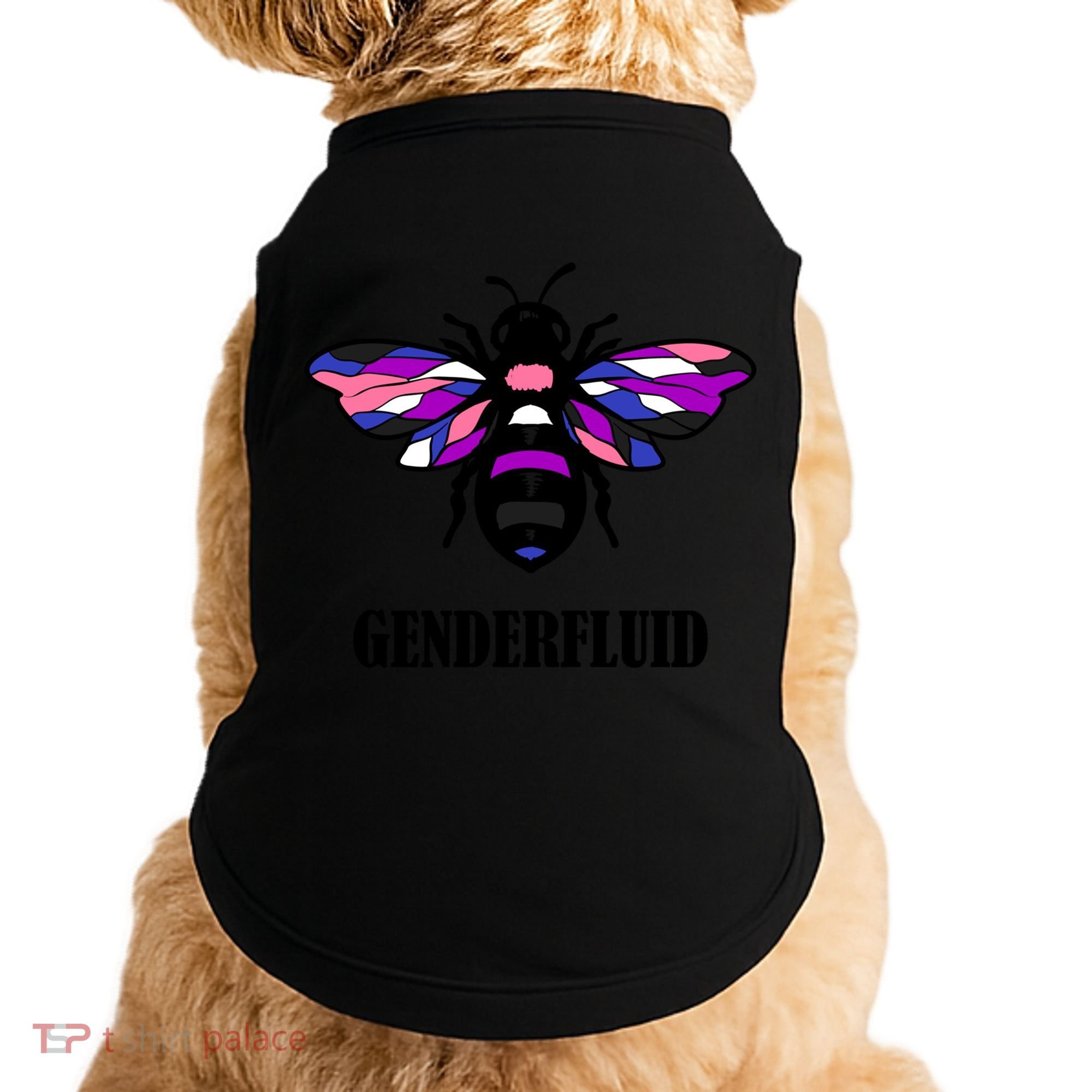 Genderfluid Flag Bee Funny Proud Lgbtq Gender Fluid Pride Gift Doggie Tank