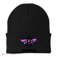 Genderfluid Flag Bee Funny Proud Lgbtq Gender Fluid Pride Gift Beanie thumb 0