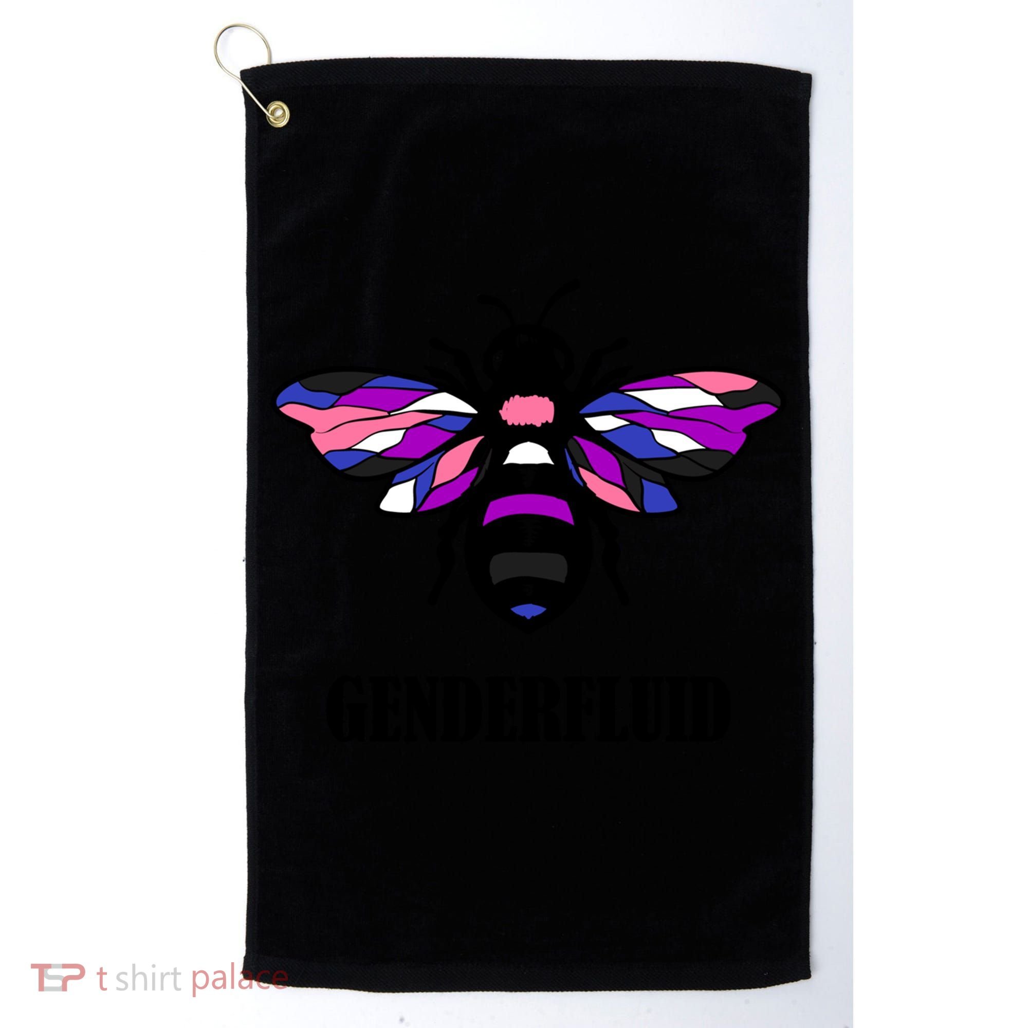 Genderfluid Flag Bee Funny Proud Lgbtq Gender Fluid Pride Gift Golf Towel