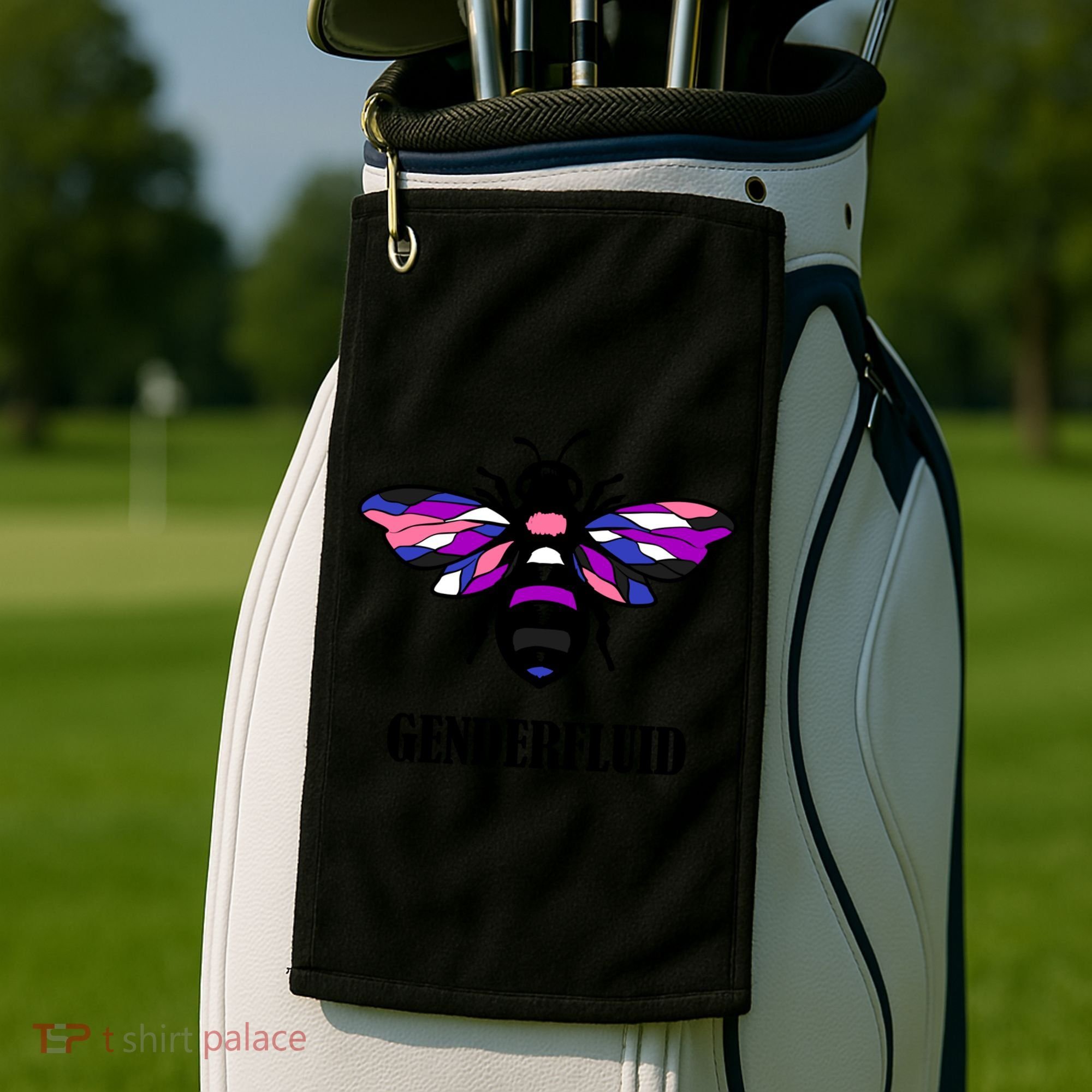 Genderfluid Flag Bee Funny Proud Lgbtq Gender Fluid Pride Gift Golf Towel