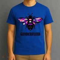 Genderfluid Flag Bee Funny Proud Lgbtq Gender Fluid Pride Gift T-Shirt thumb 3