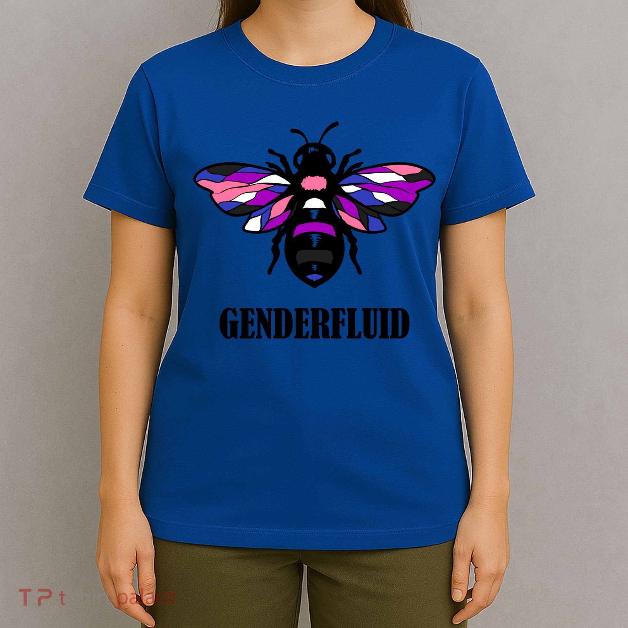 Genderfluid Flag Bee Funny Proud Lgbtq Gender Fluid Pride Gift T-Shirt