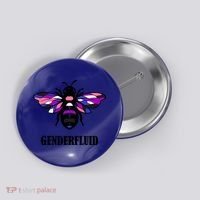 Genderfluid Flag Bee Funny Proud Lgbtq Gender Fluid Pride Gift Button thumb 0