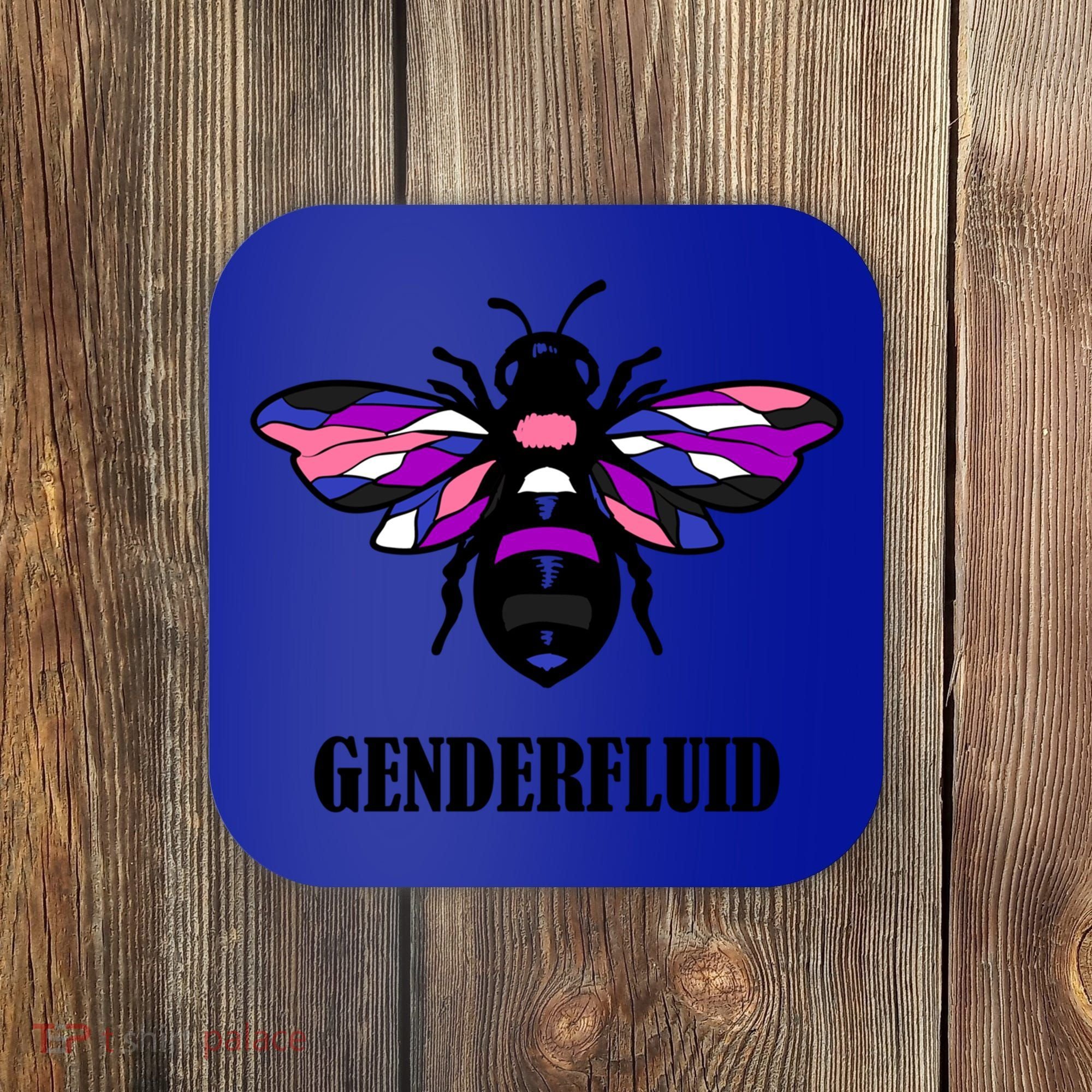 Genderfluid Flag Bee Funny Proud Lgbtq Gender Fluid Pride Gift Coaster