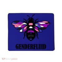 Genderfluid Flag Bee Funny Proud Lgbtq Gender Fluid Pride Gift Mousepad thumb 0