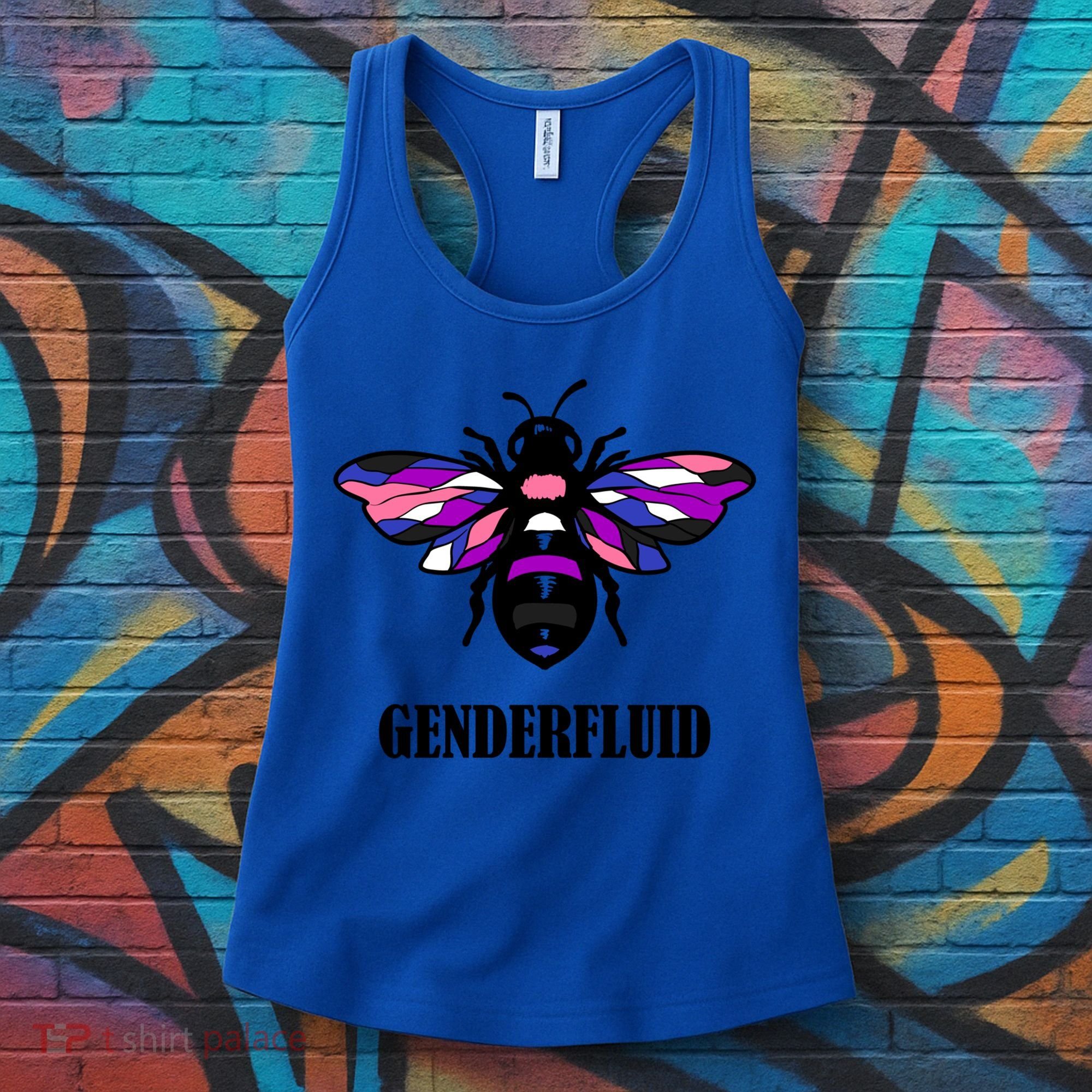 Genderfluid Flag Bee Funny Proud Lgbtq Gender Fluid Pride Gift Women's Tank Top