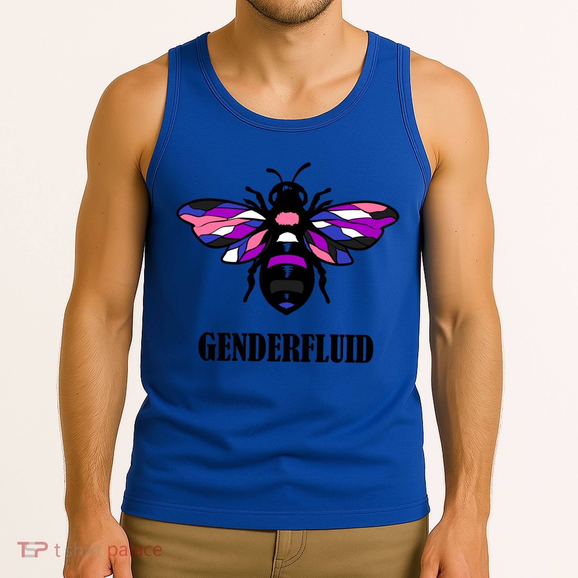 Genderfluid Flag Bee Funny Proud Lgbtq Gender Fluid Pride Gift Tank Top