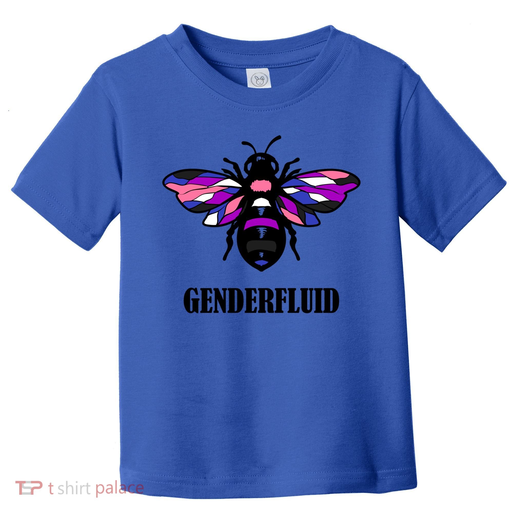 Genderfluid Flag Bee Funny Proud Lgbtq Gender Fluid Pride Gift Toddler T-Shirt