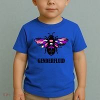 Genderfluid Flag Bee Funny Proud Lgbtq Gender Fluid Pride Gift Toddler T-Shirt thumb 2