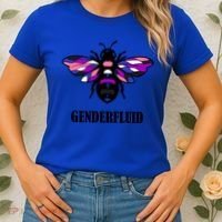 Genderfluid Flag Bee Funny Proud Lgbtq Gender Fluid Pride Gift Women's T-Shirt thumb 2