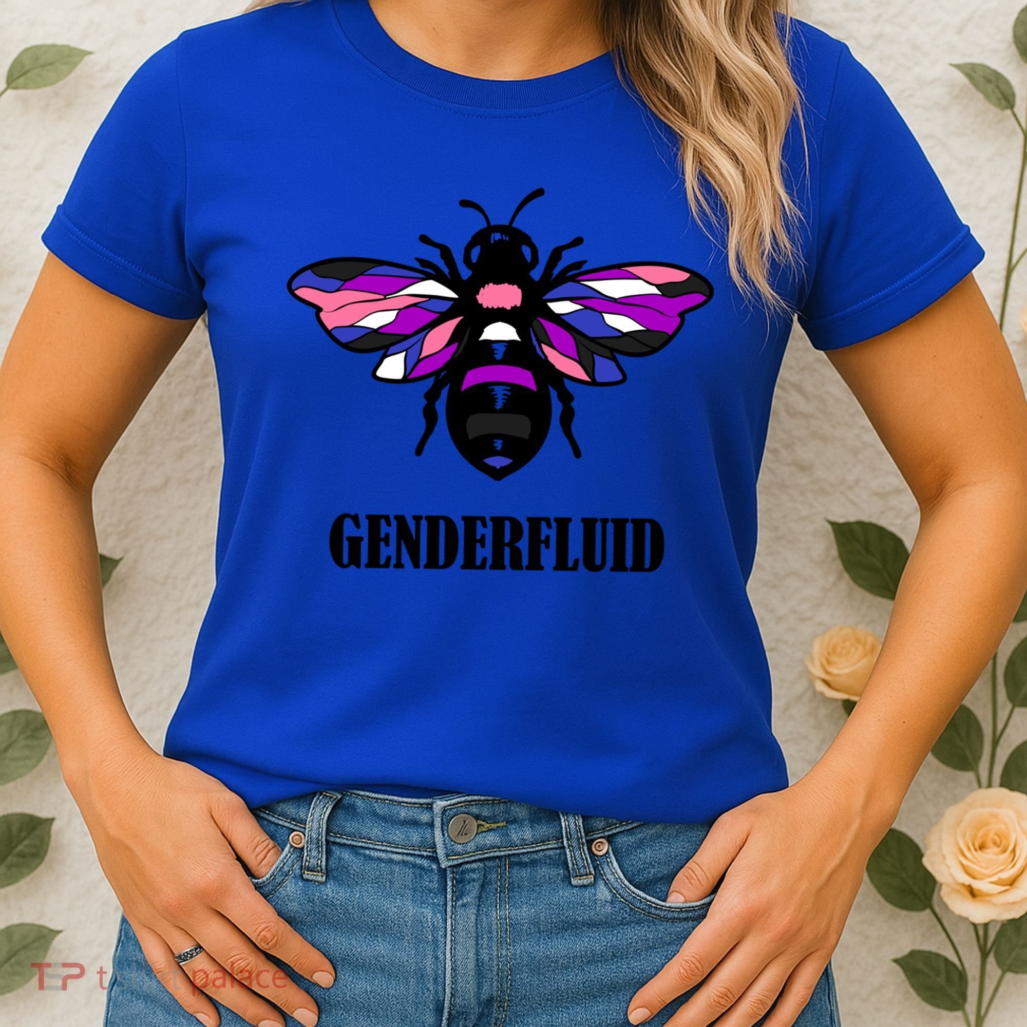 Genderfluid Flag Bee Funny Proud Lgbtq Gender Fluid Pride Gift Women's T-Shirt