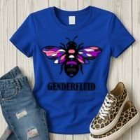 Genderfluid Flag Bee Funny Proud Lgbtq Gender Fluid Pride Gift Women's T-Shirt thumb 3