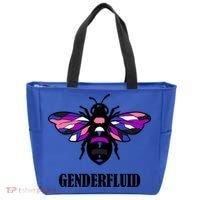 Genderfluid Flag Bee Funny Proud Lgbtq Gender Fluid Pride Gift Tote Bag thumb 0
