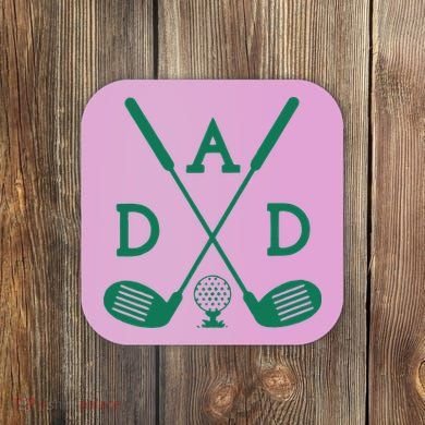 Golf First Birthday Dad Hole In One Golf Sport Matching Coaster