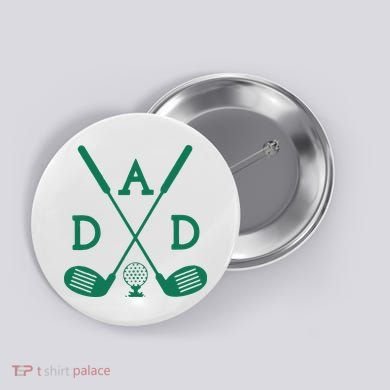 Golf First Birthday Dad Hole In One Golf Sport Matching Button