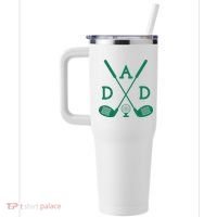 Golf First Birthday Dad Hole In One Golf Sport Matching 40oz Vacuum Insulated Stainless Steel Travel Tumbler thumb 2