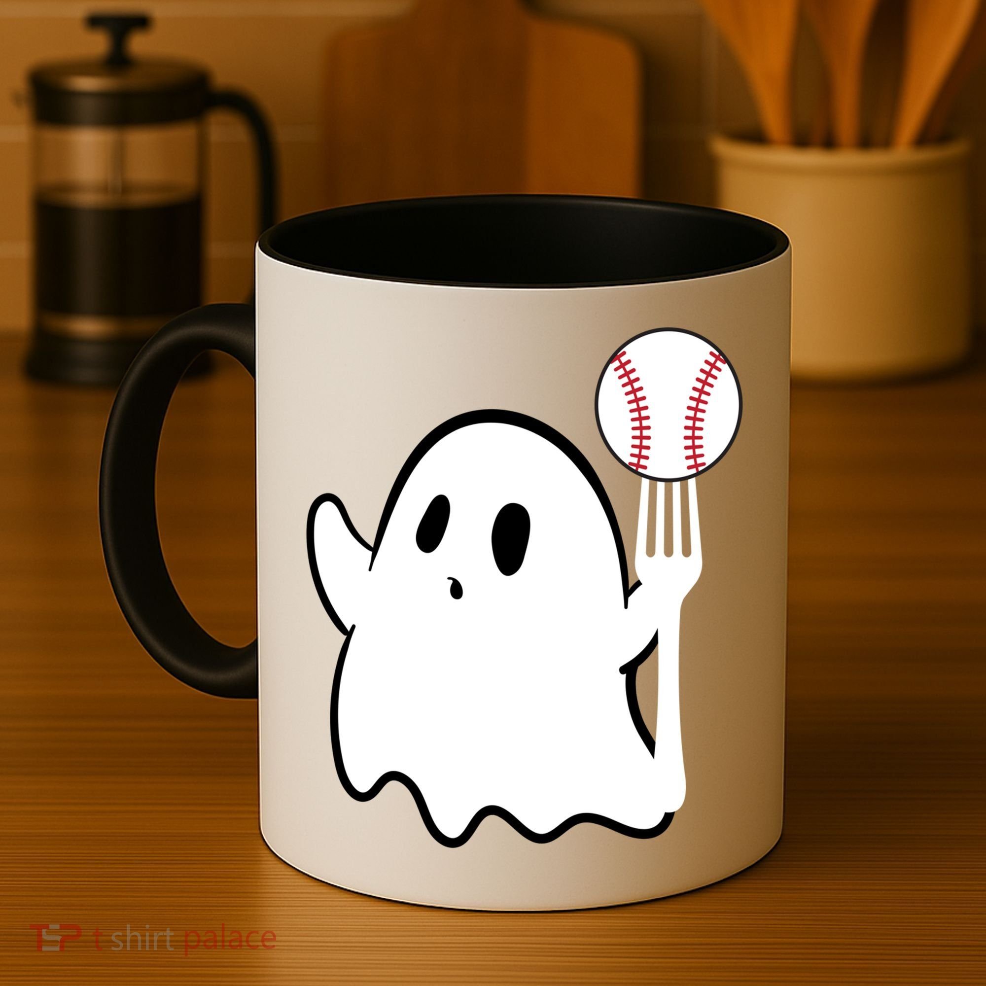 Ghost Forkball Baseball Pitch Fork Ball K Strikeout Coffee Mug