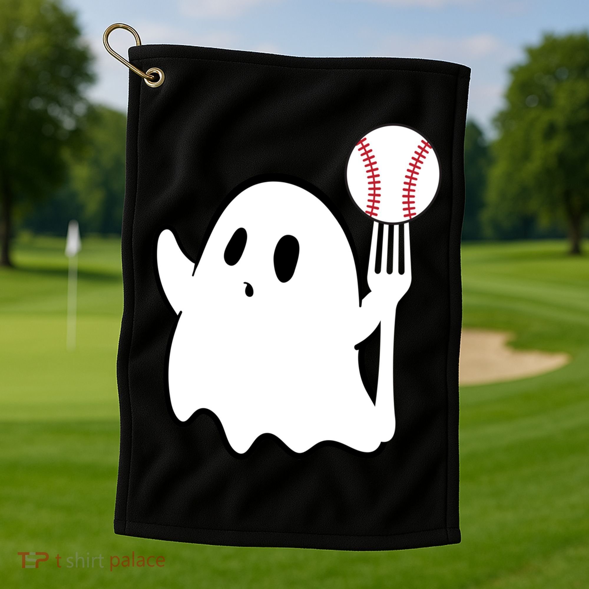 Ghost Forkball Baseball Pitch Fork Ball K Strikeout Golf Towel