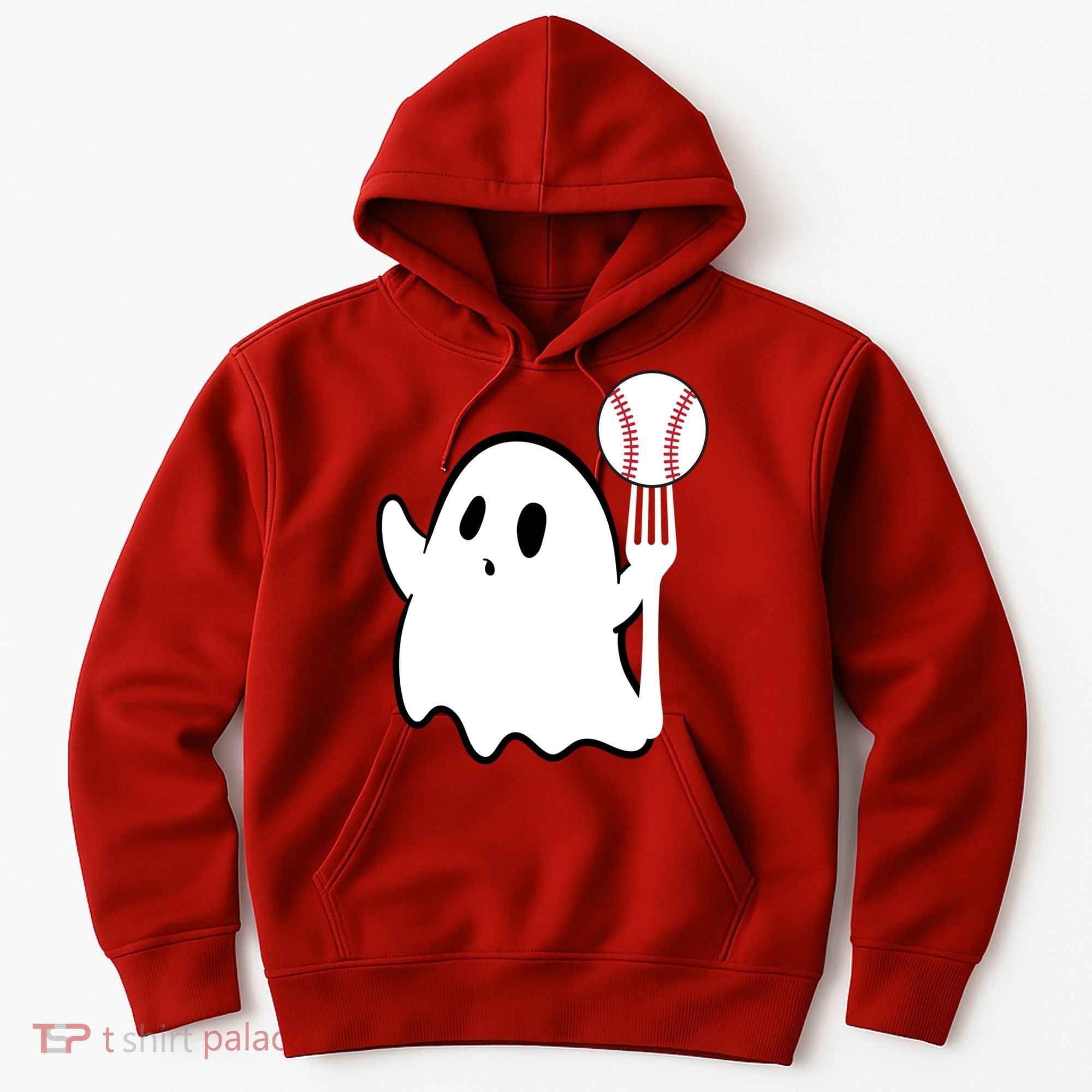 Ghost Forkball Baseball Pitch Fork Ball K Strikeout Hoodie