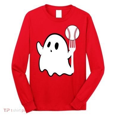 Ghost Forkball Baseball Pitch Fork Ball K Strikeout Long Sleeve Shirt