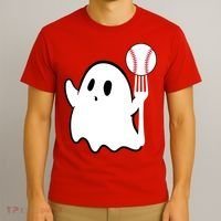 Ghost Forkball Baseball Pitch Fork Ball K Strikeout T-Shirt thumb 3