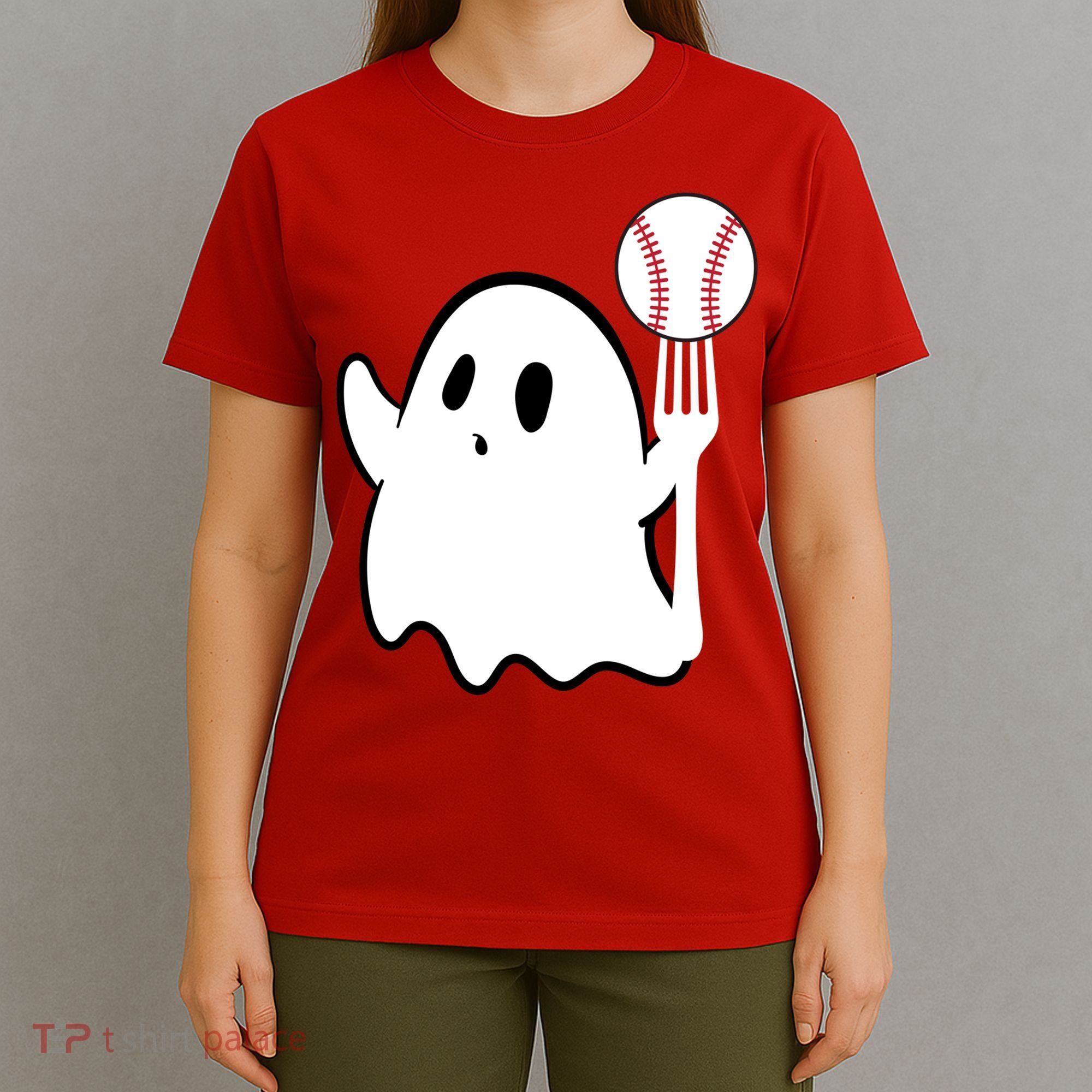 Ghost Forkball Baseball Pitch Fork Ball K Strikeout T-Shirt