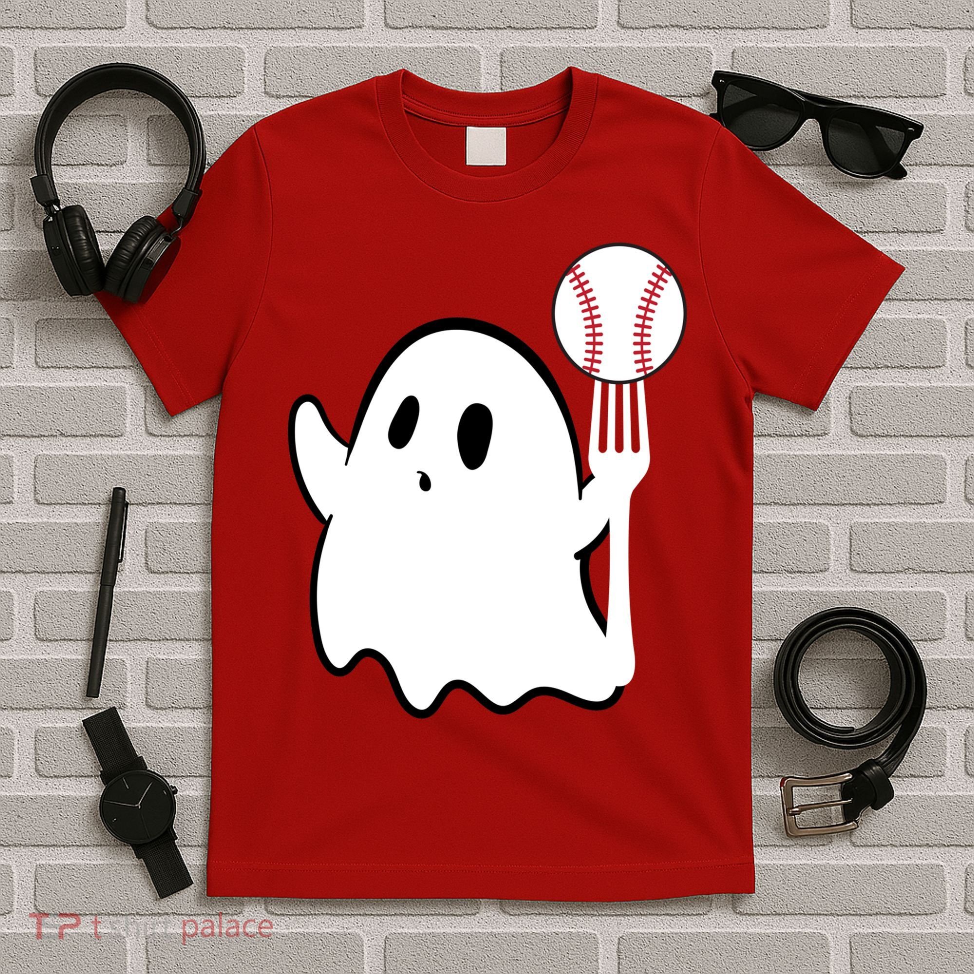 Ghost Forkball Baseball Pitch Fork Ball K Strikeout T-Shirt