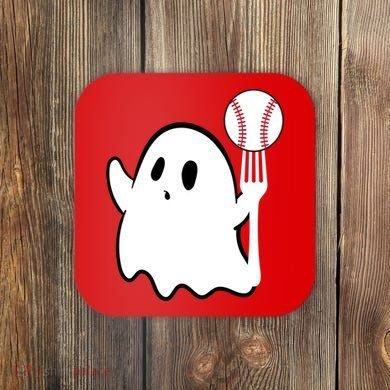 Ghost Forkball Baseball Pitch Fork Ball K Strikeout Coaster