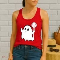 Ghost Forkball Baseball Pitch Fork Ball K Strikeout Women's Tank Top thumb 2