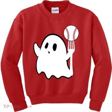 Ghost Forkball Baseball Pitch Fork Ball K Strikeout Kids Sweatshirt