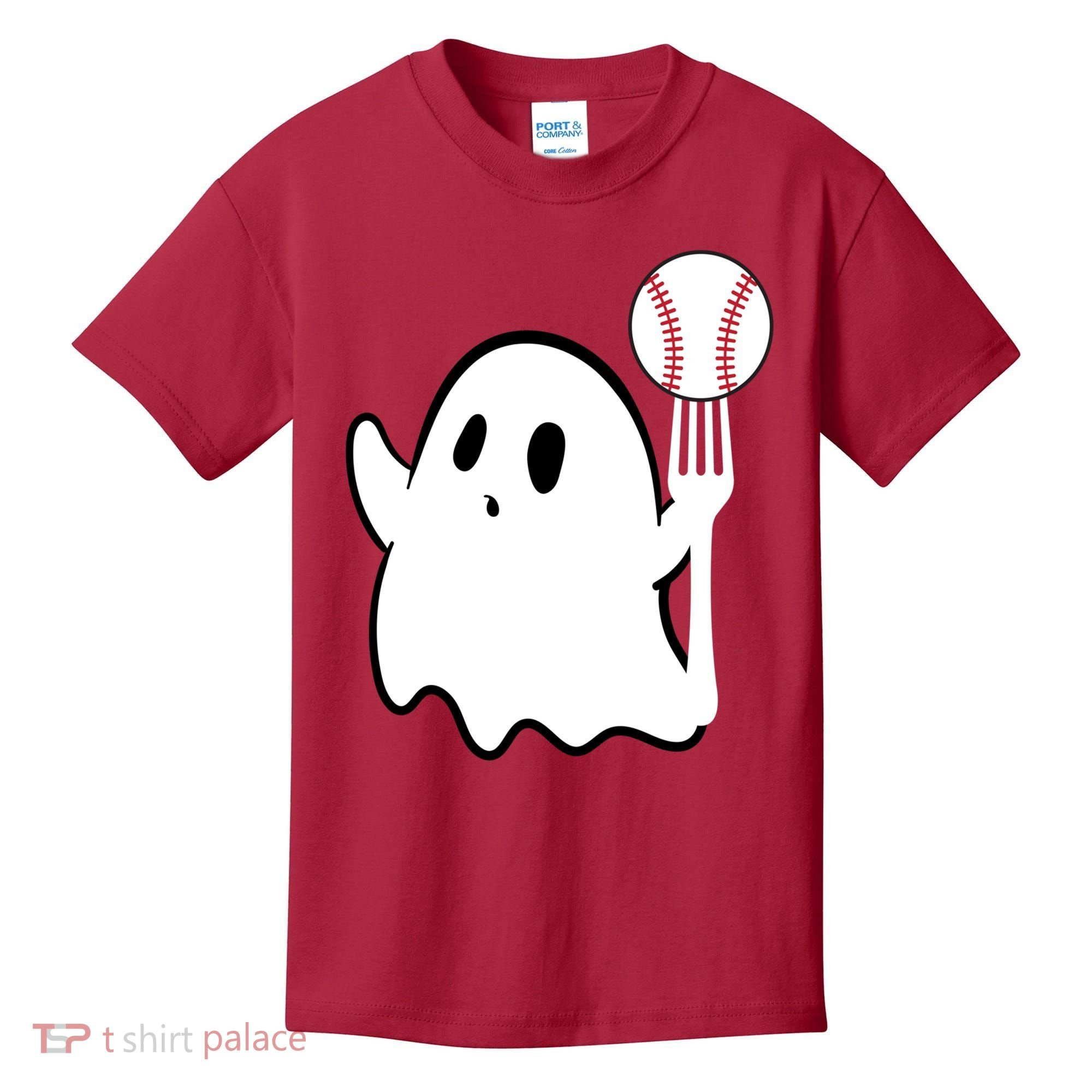Ghost Forkball Baseball Pitch Fork Ball K Strikeout Kids T-Shirt