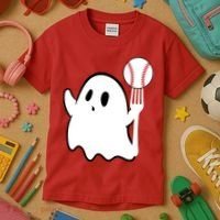 Ghost Forkball Baseball Pitch Fork Ball K Strikeout Kids T-Shirt thumb 3