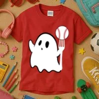 Ghost Forkball Baseball Pitch Fork Ball K Strikeout Kids T-Shirt thumb 3