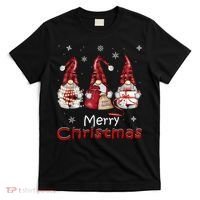 Gnome Family Christmas For Women Buffalo Plaid T-Shirt thumb 0