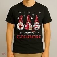 Gnome Family Christmas For Women Buffalo Plaid T-Shirt thumb 3