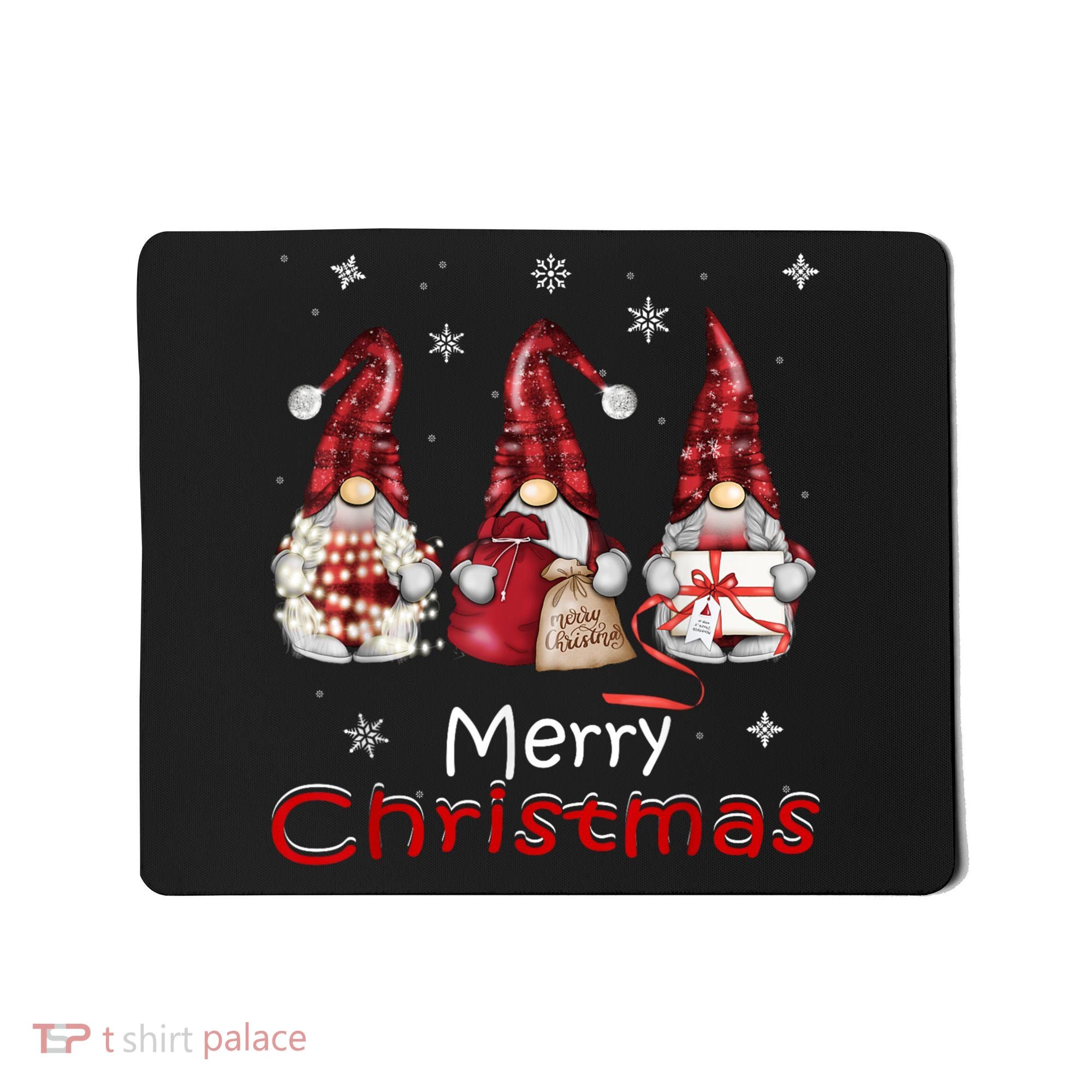 Gnome Family Christmas For Women Buffalo Plaid Mousepad