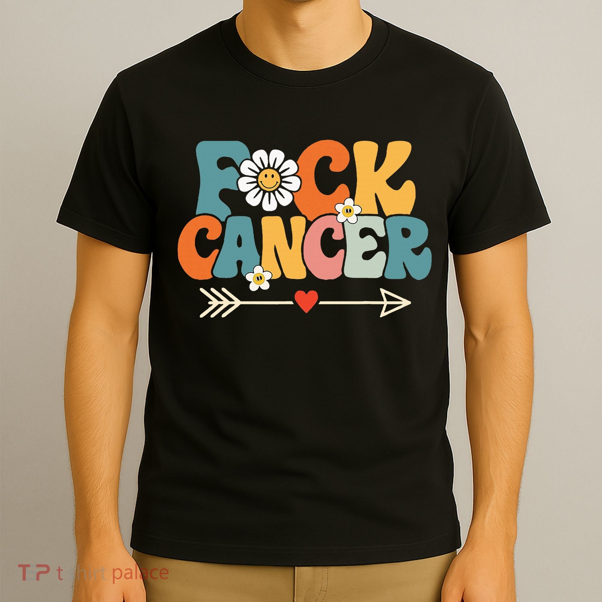 Groovy Fuck Cancer I Hate Cancer Breast Cancer Awareness T-Shirt