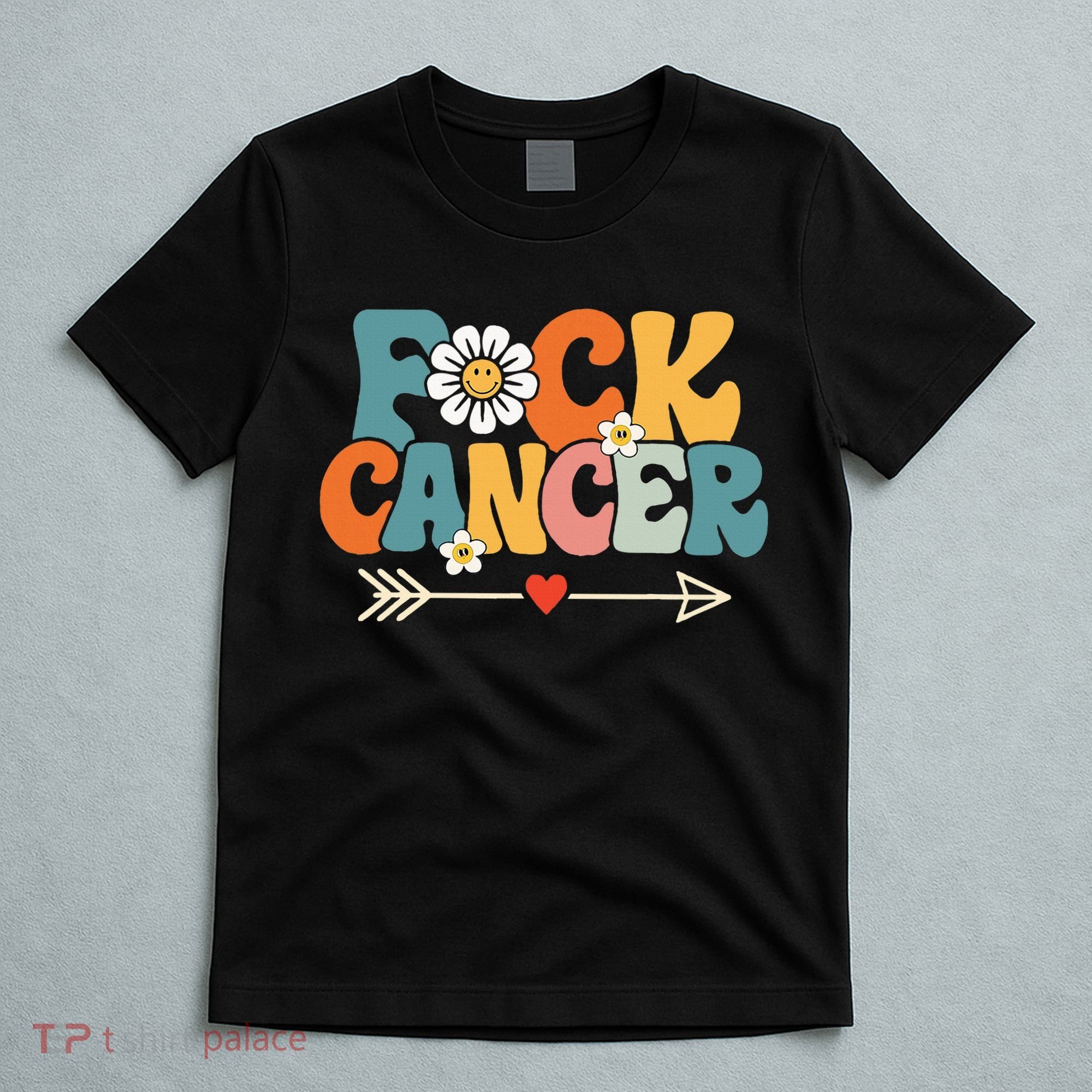 Groovy Fuck Cancer I Hate Cancer Breast Cancer Awareness T-Shirt