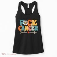 Groovy Fuck Cancer I Hate Cancer Breast Cancer Awareness Women's Tank Top thumb 0