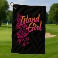 Guam Flower Chamorrita Guam Island Guaian Chamorro Gift Golf Towel thumb 1