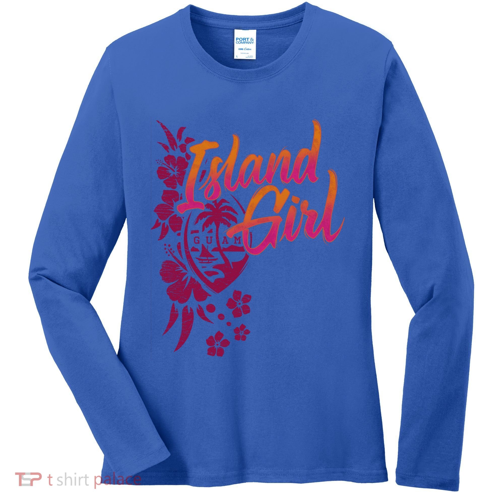 Guam Flower Chamorrita Guam Island Guaian Chamorro Gift Women's Long Sleeve Shirt