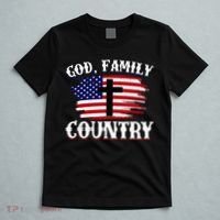 God Family Country American Flag Cross Christian Patriotic T-Shirt thumb 5