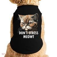 Grumpy Funny Cat Dont Stress Meowt Silly Cats Lover Gift Doggie Tank thumb 0