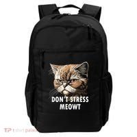 Grumpy Funny Cat Dont Stress Meowt Silly Cats Lover Gift Backpack thumb 0